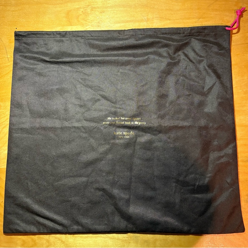 kate spade Black Dust Bag with Pink Drawstring